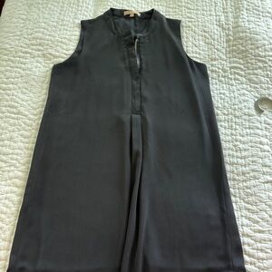 Gibson Latimer-Sleeveless High-Low, Front Zip, Polyester Dress, Black, Size S